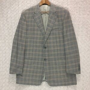 Corneliani Plaid Blazer Sport Coat Two Button Jacket Career Gray Size 56L